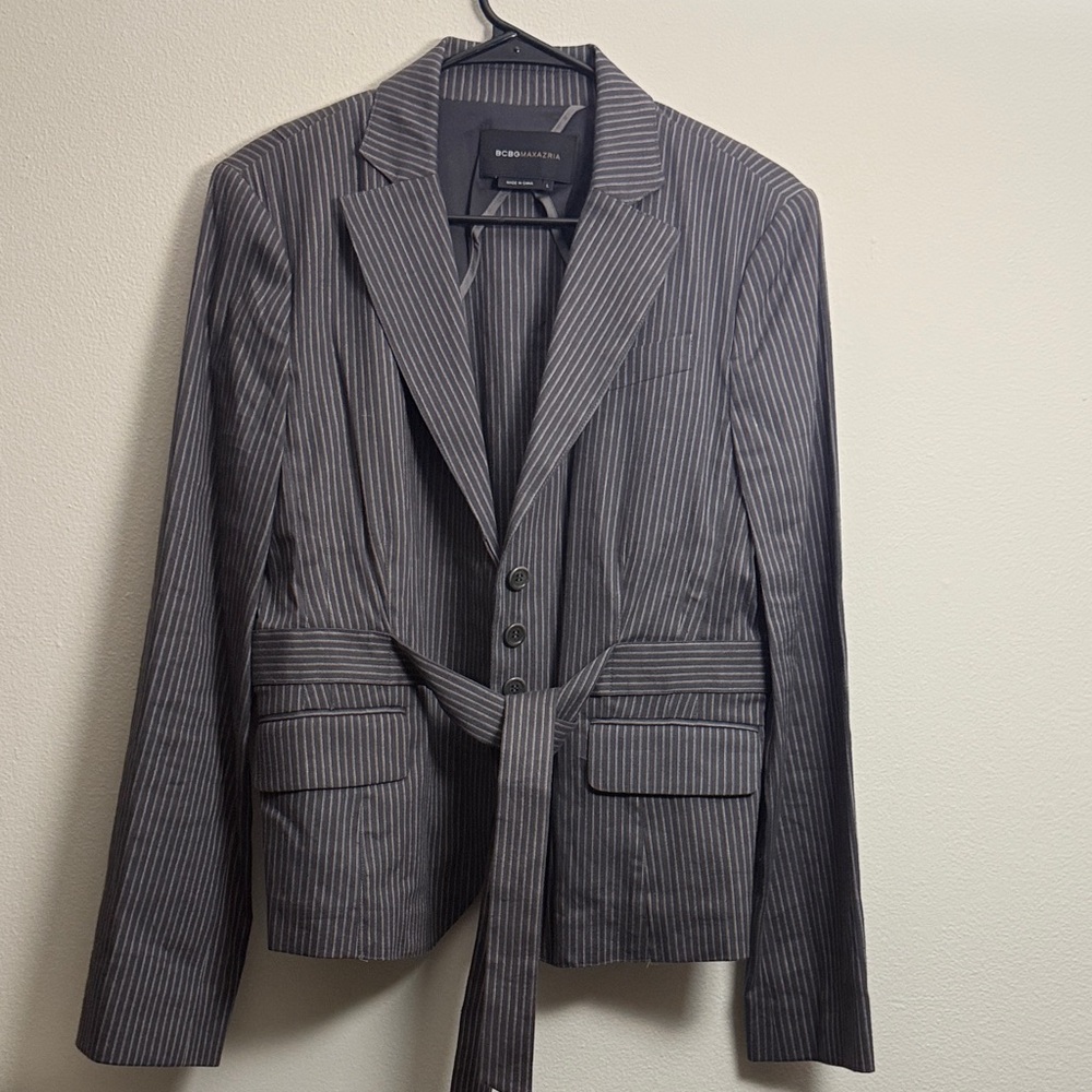 BCBGMaxAzria Charcoal Pinstripe Blazer